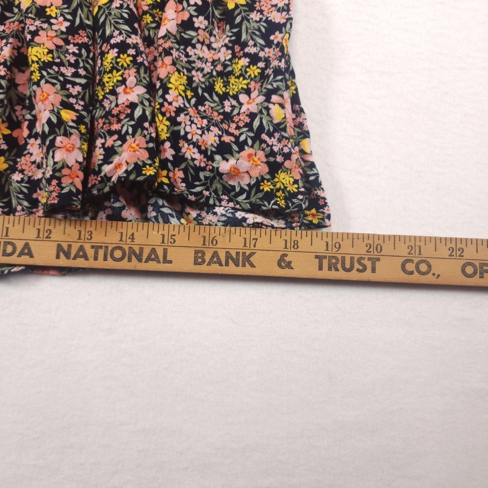 American Eagle Womens M Floral Mini Skirt Ruffle Boho Elastic Waist Pull On - Picture 8 of 8